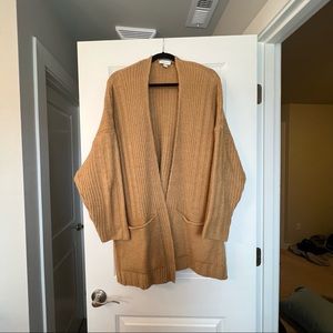 Topshop camel oversized open sweater